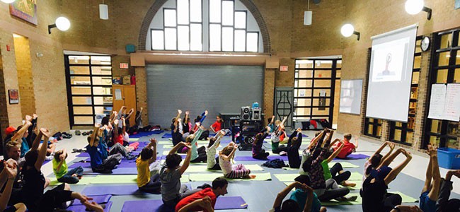 yoga in the great hall